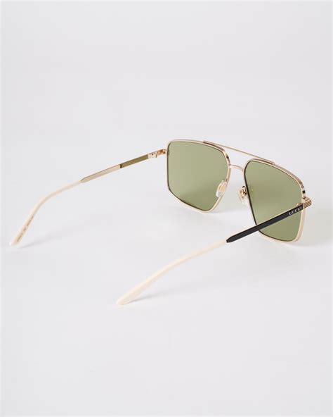 gucci sunglasses - women's aviator sunglasses - gold/green|gucci foldable aviator sunglasses.